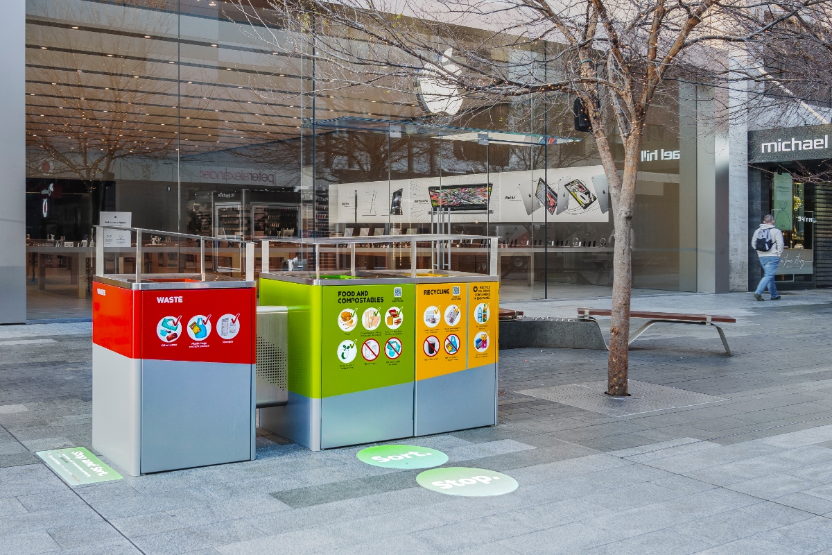Rundle Mall Waste Stream Bins